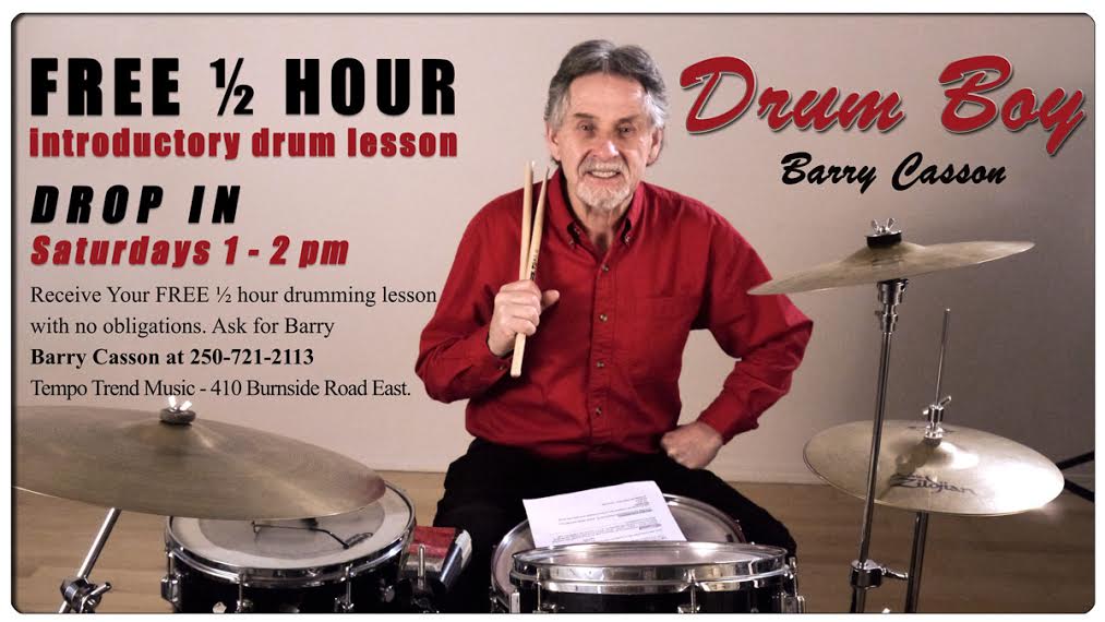 Barry Casson, music teacher, drums, drumming, Victoria, British Columbia Canada